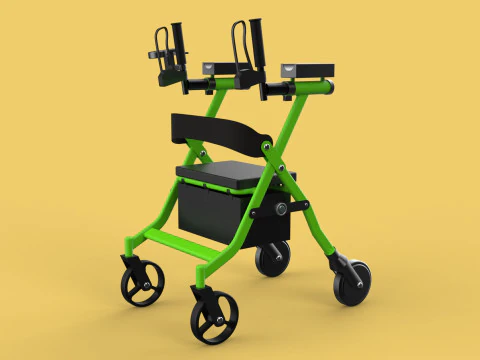 WHEELED WALKER ROLLATOR ROLLING FOLDABLE WALKING FRAME SEAT AID 3D Model