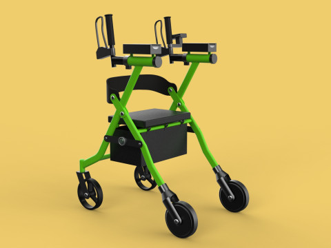 WHEELED WALKER ROLLATOR ROLLING FOLDABLE WALKING FRAME SEAT AID 3D Model
