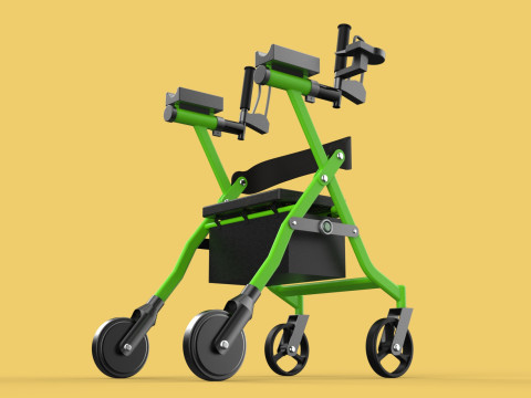 WHEELED WALKER ROLLATOR ROLLING FOLDABLE WALKING FRAME SEAT AID 3D Model