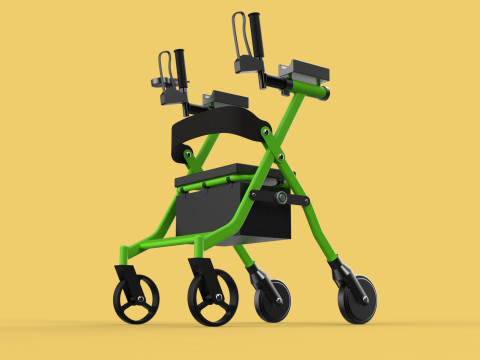 WHEELED WALKER ROLLATOR ROLLING FOLDABLE WALKING FRAME SEAT AID 3D Model