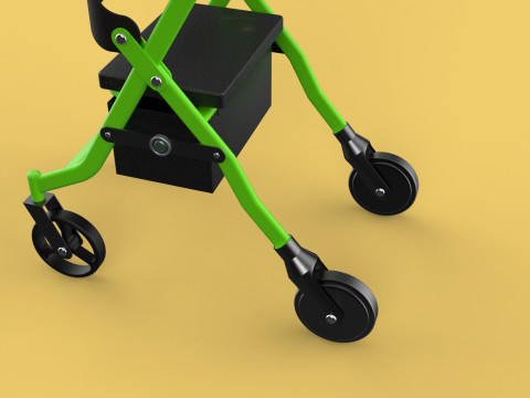WHEELED WALKER ROLLATOR ROLLING FOLDABLE WALKING FRAME SEAT AID 3D Model