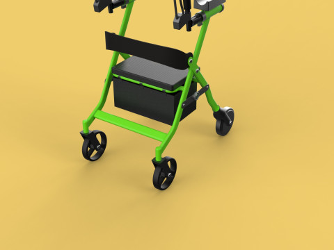 WHEELED WALKER ROLLATOR ROLLING FOLDABLE WALKING FRAME SEAT AID 3D Model