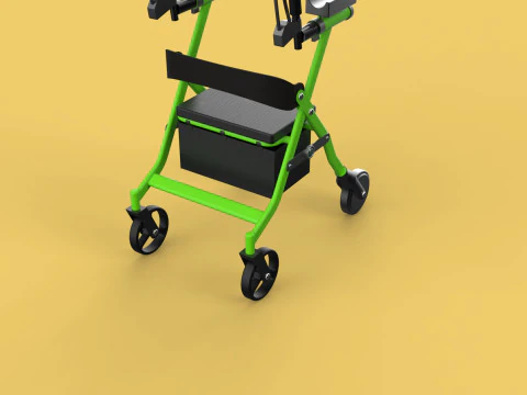 WHEELED WALKER ROLLATOR ROLLING FOLDABLE WALKING FRAME SEAT AID 3D Model