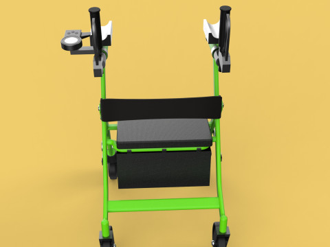 WHEELED WALKER ROLLATOR ROLLING FOLDABLE WALKING FRAME SEAT AID 3D Model