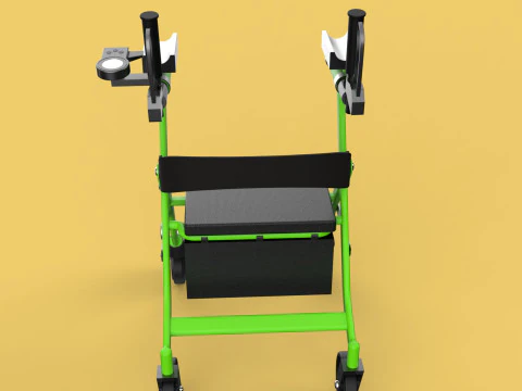 WHEELED WALKER ROLLATOR ROLLING FOLDABLE WALKING FRAME SEAT AID 3D Model