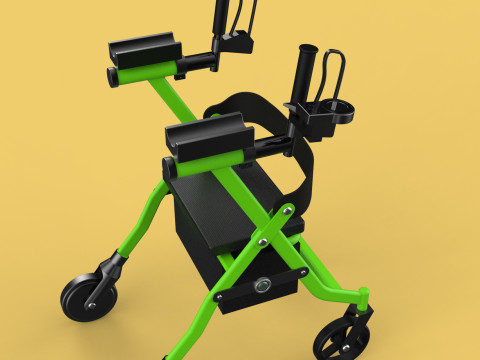 WHEELED WALKER ROLLATOR ROLLING FOLDABLE WALKING FRAME SEAT AID 3D Model