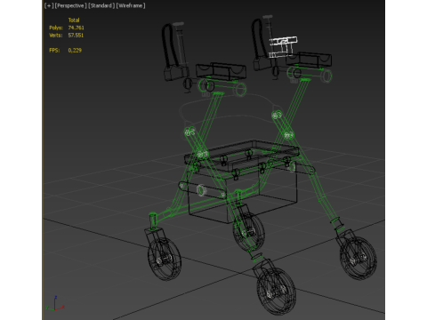 WHEELED WALKER ROLLATOR ROLLING FOLDABLE WALKING FRAME SEAT AID 3D Model