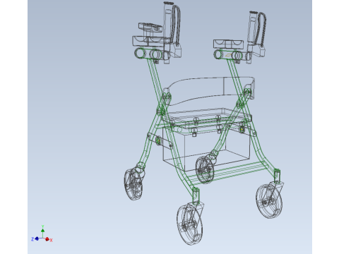 WHEELED WALKER ROLLATOR ROLLING FOLDABLE WALKING FRAME SEAT AID 3D Model