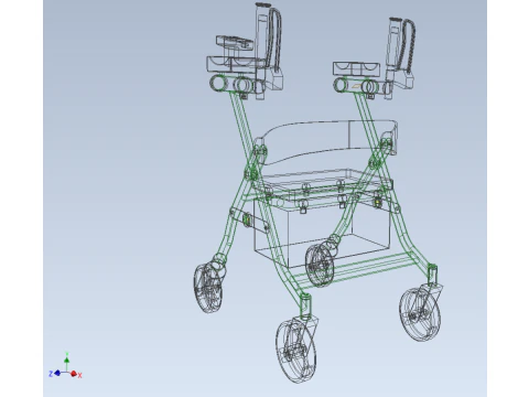 WHEELED WALKER ROLLATOR ROLLING FOLDABLE WALKING FRAME SEAT AID 3D Model