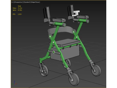 WHEELED WALKER ROLLATOR ROLLING FOLDABLE WALKING FRAME SEAT AID 3D Model