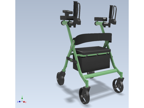WHEELED WALKER ROLLATOR ROLLING FOLDABLE WALKING FRAME SEAT AID 3D Model