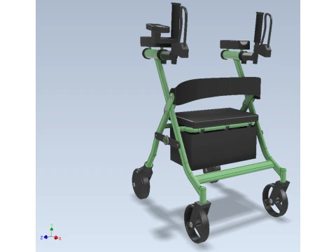 WHEELED WALKER ROLLATOR ROLLING FOLDABLE WALKING FRAME SEAT AID 3D Model