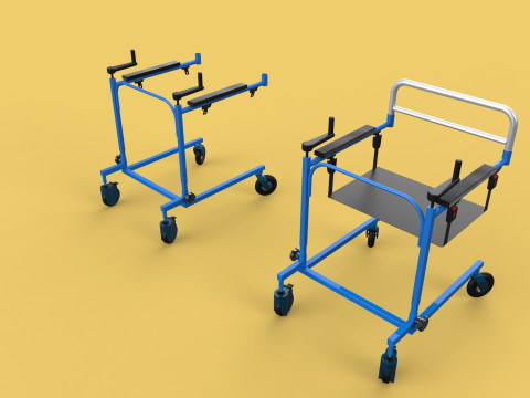 PEDIATRIC GAIT TRAINERS WALKER WALKING AIDS SEAT STAND ROLLATOR 3D Model