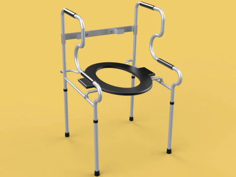 Mehrzweck-WC-Sitz, zusammenklappbar, Toilettenstuhl, Gehhilfe, erh&ouml;ht 3D Modell