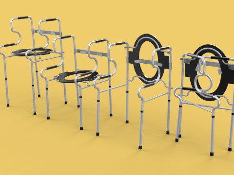 MULTIPURPOSE TOILET SEAT FOLDABLE COMMODE CHAIR WALKER RAISED Modello 3D