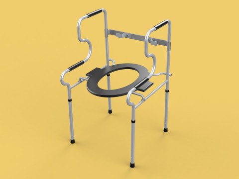 MULTIPURPOSE TOILET SEAT FOLDABLE COMMODE CHAIR WALKER RAISED Modello 3D