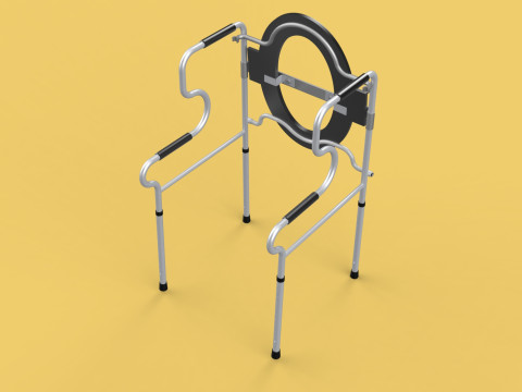 MULTIPURPOSE TOILET SEAT FOLDABLE COMMODE CHAIR WALKER RAISED Modello 3D