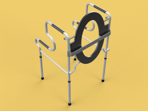 MULTIPURPOSE TOILET SEAT FOLDABLE COMMODE CHAIR WALKER RAISED Modello 3D