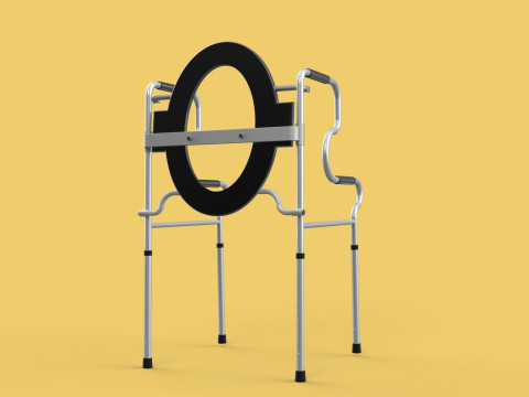MULTIPURPOSE TOILET SEAT FOLDABLE COMMODE CHAIR WALKER RAISED Modello 3D