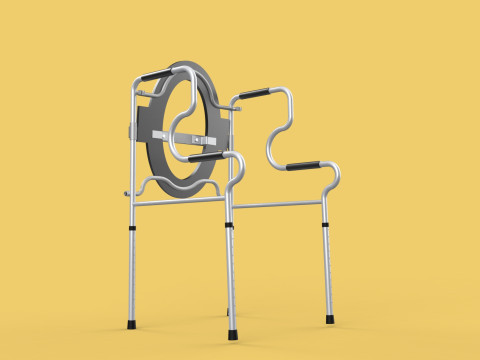 MULTIPURPOSE TOILET SEAT FOLDABLE COMMODE CHAIR WALKER RAISED Modello 3D