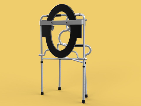MULTIPURPOSE TOILET SEAT FOLDABLE COMMODE CHAIR WALKER RAISED Modello 3D