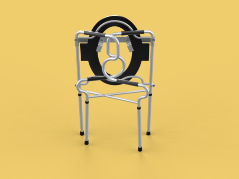 MULTIPURPOSE TOILET SEAT FOLDABLE COMMODE CHAIR WALKER RAISED Modello 3D
