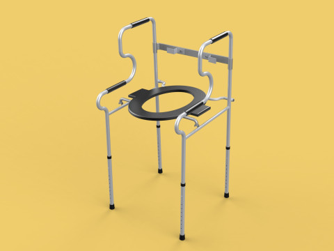 MULTIPURPOSE TOILET SEAT FOLDABLE COMMODE CHAIR WALKER RAISED Modello 3D