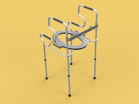 MULTIPURPOSE TOILET SEAT FOLDABLE COMMODE CHAIR WALKER RAISED Modello 3D