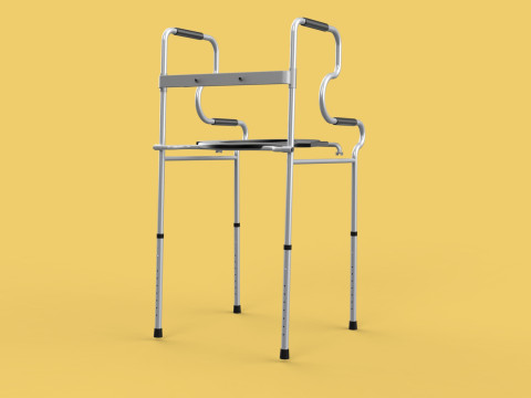 MULTIPURPOSE TOILET SEAT FOLDABLE COMMODE CHAIR WALKER RAISED Modello 3D