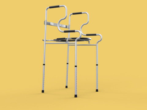 MULTIPURPOSE TOILET SEAT FOLDABLE COMMODE CHAIR WALKER RAISED Modello 3D