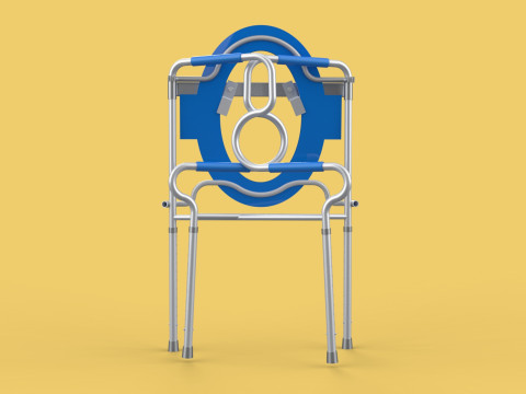 PORTABLE TOILET SEAT FOLDING COMMODE CHAIR WALKER RAISED STAND 3D 模型