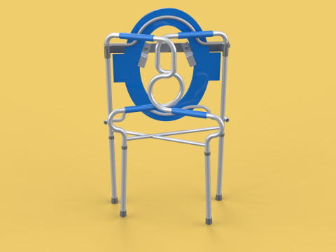 PORTABLE TOILET SEAT FOLDING COMMODE CHAIR WALKER RAISED STAND 3D 模型