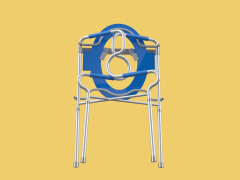 PORTABLE TOILET SEAT FOLDING COMMODE CHAIR WALKER RAISED STAND 3D 模型