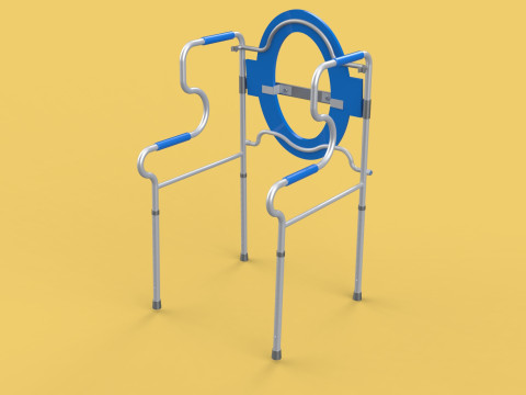 PORTABLE TOILET SEAT FOLDING COMMODE CHAIR WALKER RAISED STAND 3D 模型