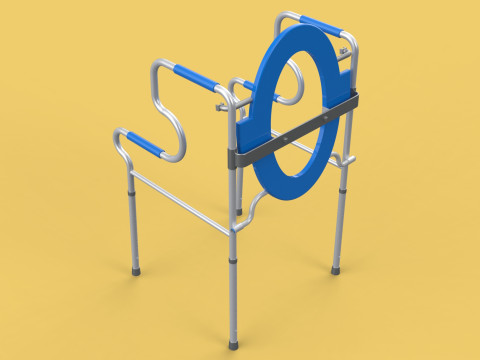PORTABLE TOILET SEAT FOLDING COMMODE CHAIR WALKER RAISED STAND 3D 模型