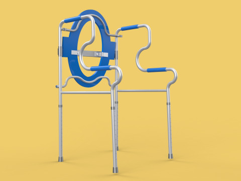 PORTABLE TOILET SEAT FOLDING COMMODE CHAIR WALKER RAISED STAND 3D 模型