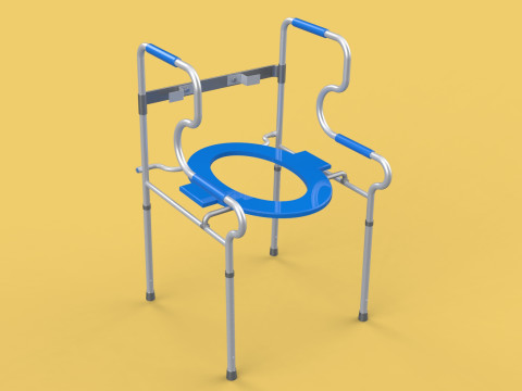 PORTABLE TOILET SEAT FOLDING COMMODE CHAIR WALKER RAISED STAND 3D 模型