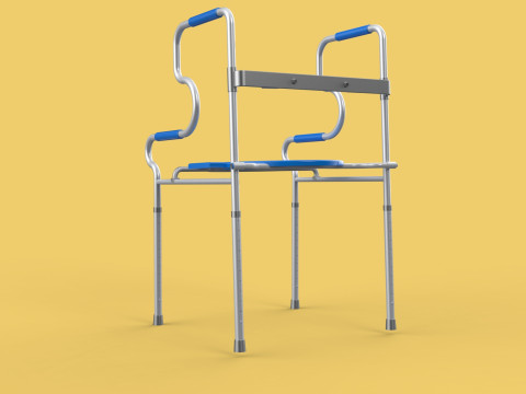 PORTABLE TOILET SEAT FOLDING COMMODE CHAIR WALKER RAISED STAND 3D 模型