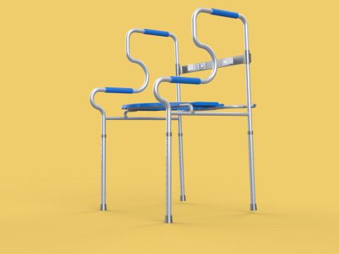 PORTABLE TOILET SEAT FOLDING COMMODE CHAIR WALKER RAISED STAND 3D 模型