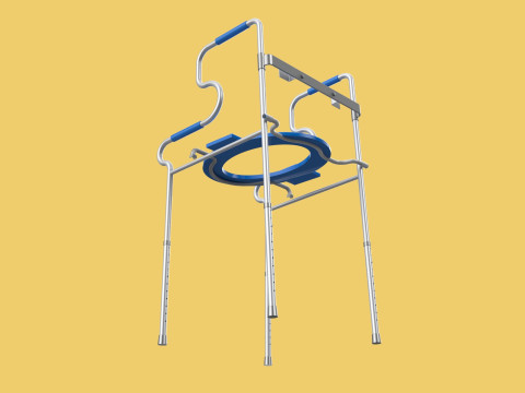 PORTABLE TOILET SEAT FOLDING COMMODE CHAIR WALKER RAISED STAND 3D 模型