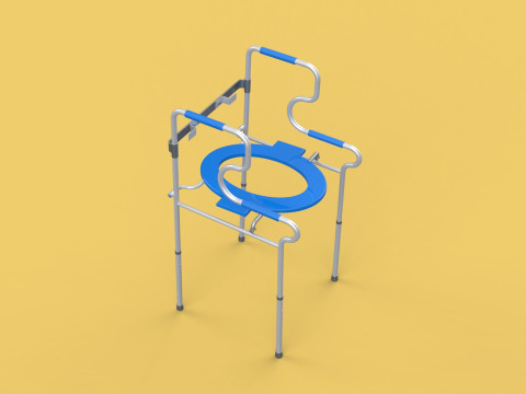 PORTABLE TOILET SEAT FOLDING COMMODE CHAIR WALKER RAISED STAND 3D 模型