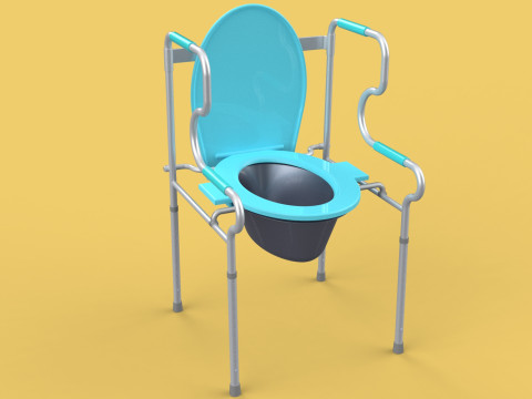 TOILET SEAT CHAIR COMMODE BEDSIDE BEDPAN WALKER STAND SHOWER AID 3Dモデル