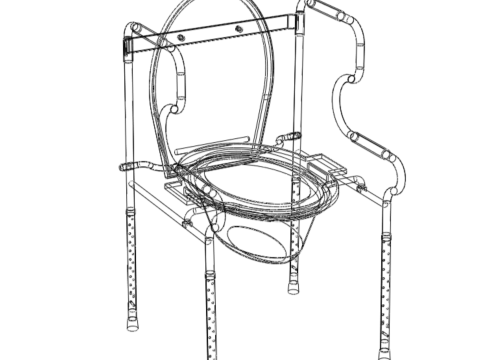 TOILET SEAT CHAIR COMMODE BEDSIDE BEDPAN WALKER STAND SHOWER AID Model 3D