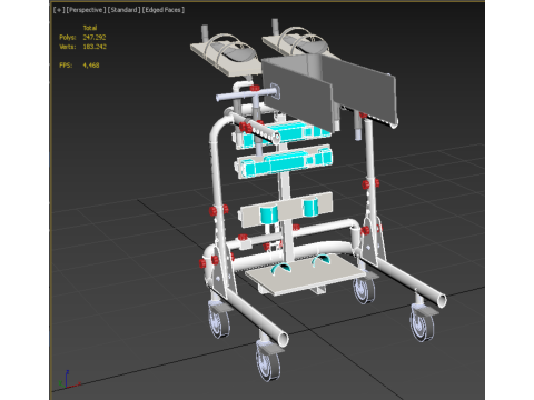 GAIT TRAINER SWING REHAB WALKING EXERCISE AIDS STAND PEDIATRIC 3Dモデル