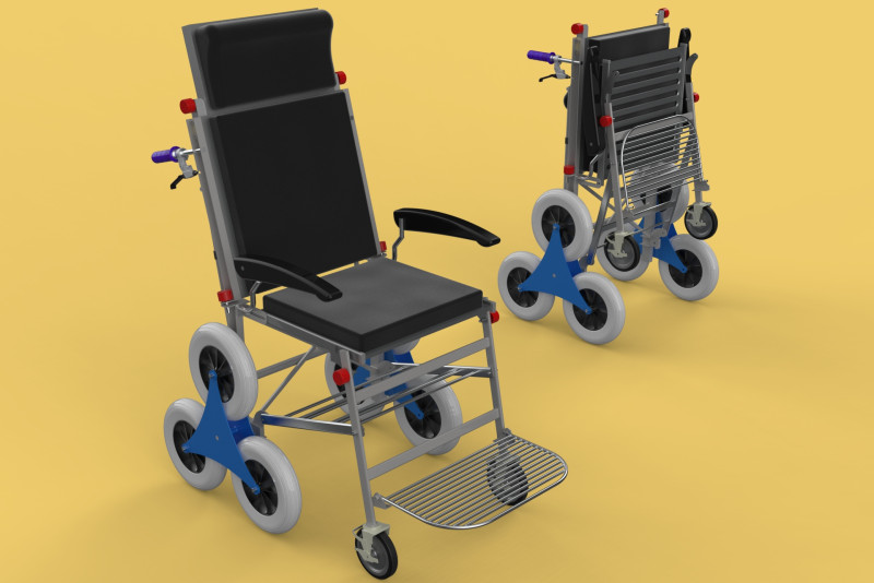 TRANSFER STAIR CLIMBING WHEELCHAIR FOLDING CART TROLLEY CHAIR 3D-Modell .c4d .max .obj .3ds .fbx .stl .blend