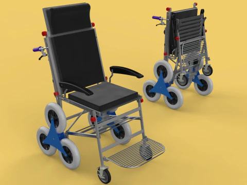 CARRELLO PIEGHEVOLE CARRELLO PER SALIRE SCALE SEDIA A ROTELLE Modello 3D