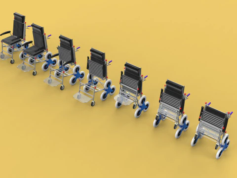ТРАНСФЕРНАЯ ЛЕСТНИЦА ИНВАЛИДНАЯ КОЛЯСКА СКЛАДНАЯ ТЕЛЕЖКА КРЕСЛО НА ТЕЛЕЖКЕ 3D Модель