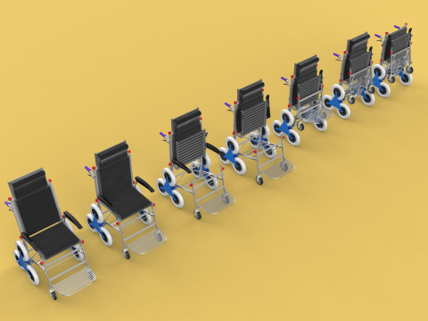 TRANSFER STAIR CLIMBING WHEELCHAIR FOLDING CART TROLLEY CHAIR 3D-Modell