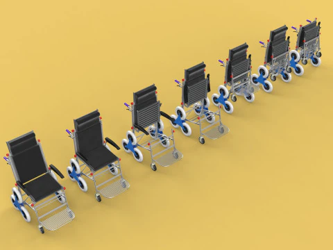 ТРАНСФЕРНАЯ ЛЕСТНИЦА ИНВАЛИДНАЯ КОЛЯСКА СКЛАДНАЯ ТЕЛЕЖКА КРЕСЛО НА ТЕЛЕЖКЕ 3D Модель