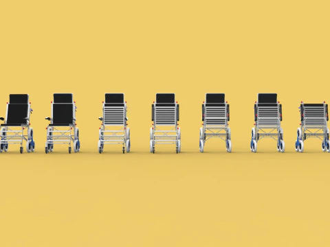 ТРАНСФЕРНАЯ ЛЕСТНИЦА ИНВАЛИДНАЯ КОЛЯСКА СКЛАДНАЯ ТЕЛЕЖКА КРЕСЛО НА ТЕЛЕЖКЕ 3D Модель